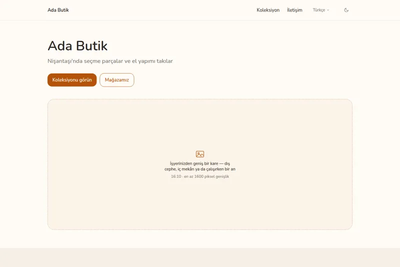 Butik / Mağaza şablonunun görüntüsü