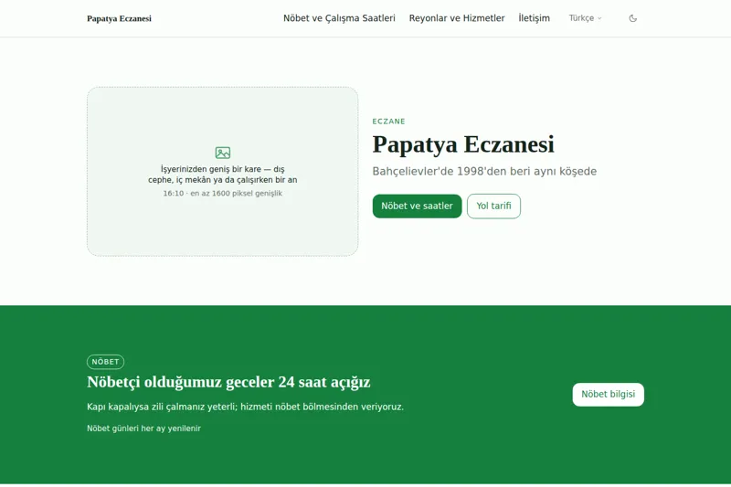 Eczane şablonunun görüntüsü