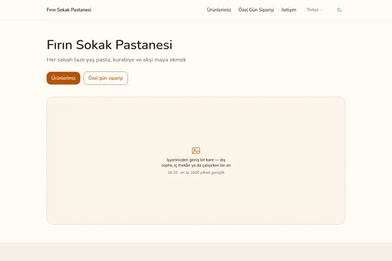 Pastane şablonunun görüntüsü